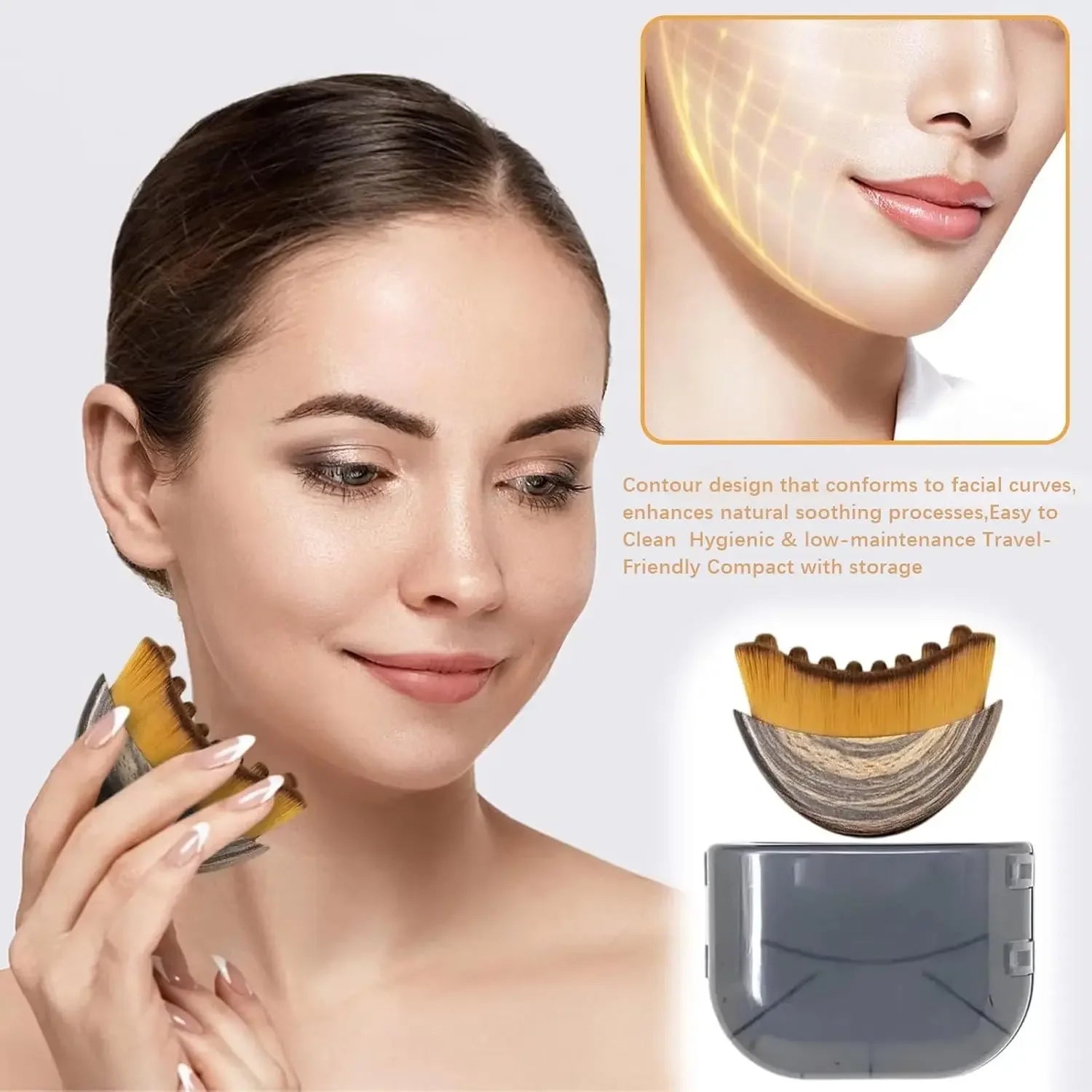 Lymphatic Face Sculpting Massage Brush – Jawline & Chin Drainage Tool