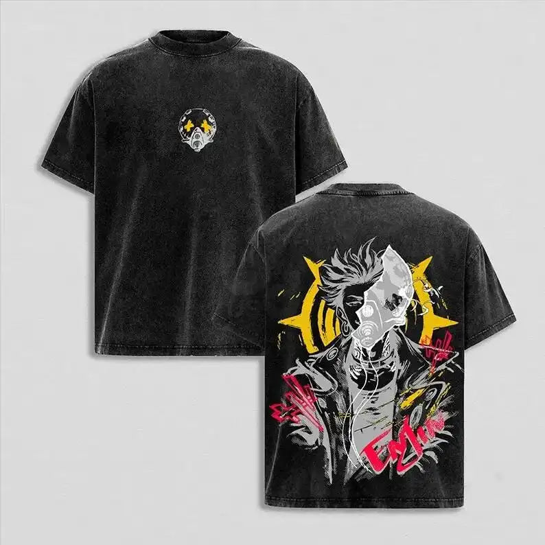 Gachiakuta Anime Washed Oversized T-Shirt – Y2K Hip Hop Unisex Cotton Tee
