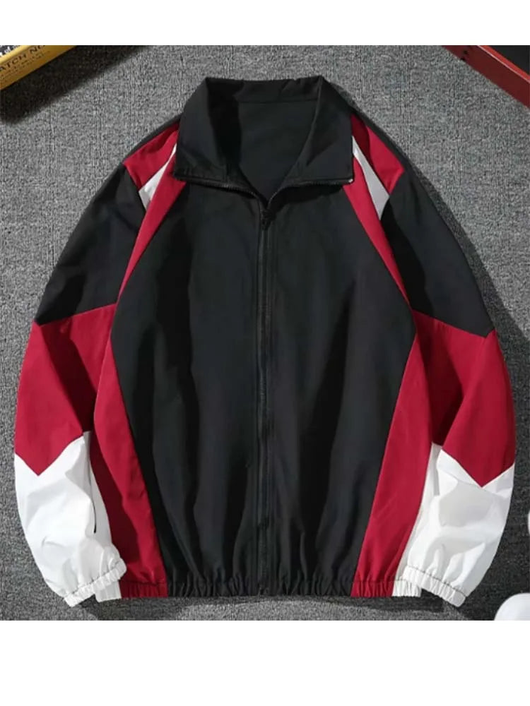Men's Color-Blocked Lightweight Jacket – Windproof Casual Travel Coat