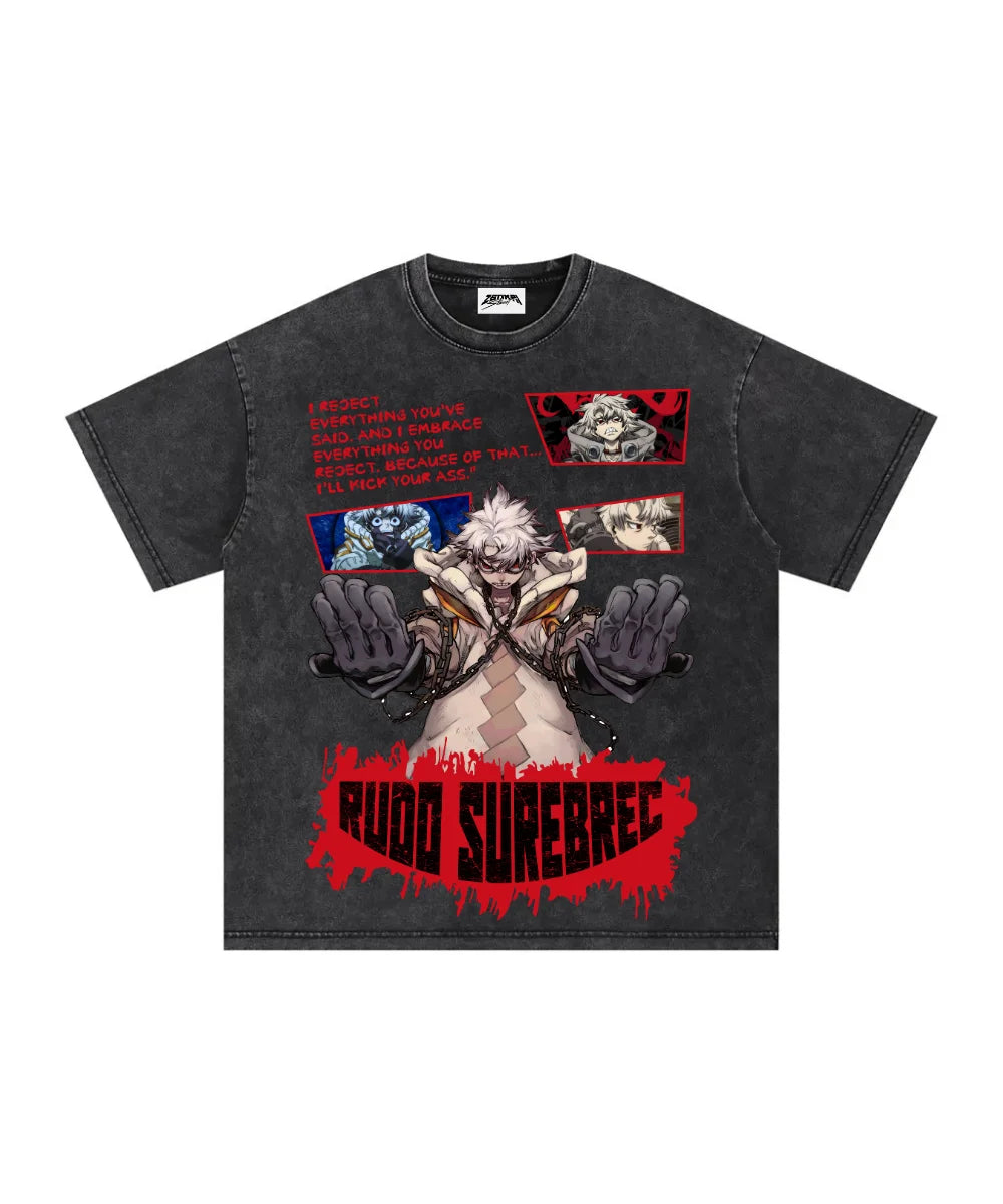 Gachiakuta Anime T-Shirt | Washed Oversized Y2K Hip Hop Streetwear | Unisex High Quality Cotton S-XL