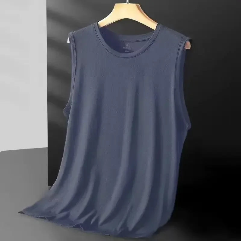 Men's Ice Silk Mesh Vest – Lightweight Sleeveless Sports Tank Top