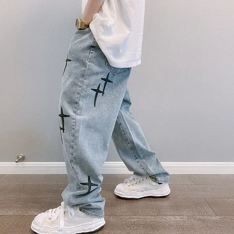 Y2K Wide Leg Cargo Jeans — Baggy Multi-Pocket Streetwear Denim