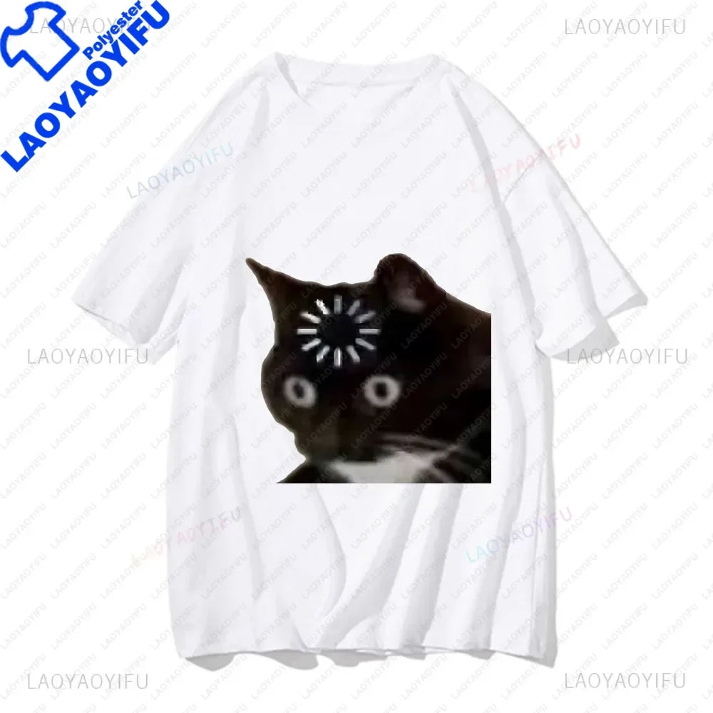 Funny Cat Meme Print Kawaii T-Shirt – Y2K Harajuku Style