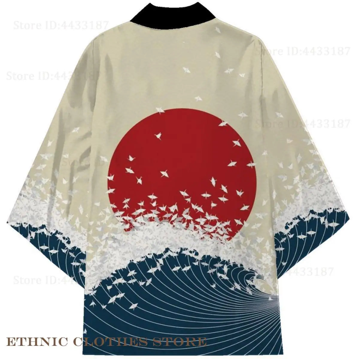Japanese Kimono Cardigan – Dragon Print Samurai Haori Yukata (3XL-5XL)