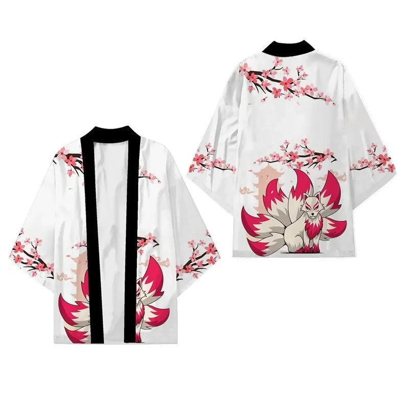 Japanese Kimono Cardigan – Dragon Print Samurai Haori Yukata (3XL-5XL)