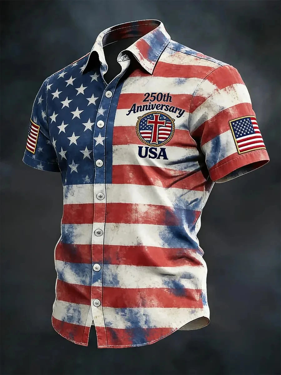 USA 250th Anniversary Polo Shirt – American Flag 1776-2026 Patriotic Apparel