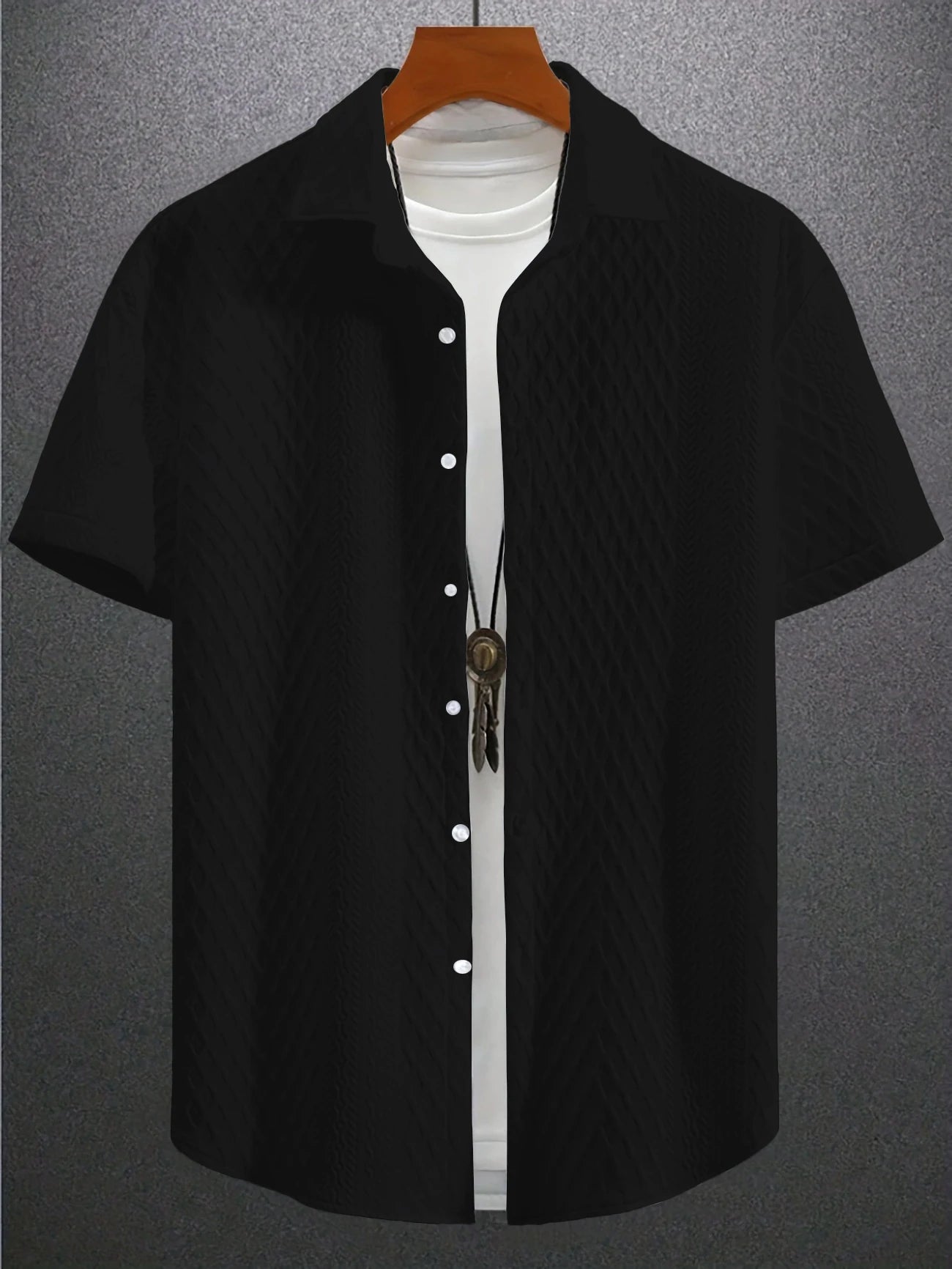 Men's Floral Print Short Sleeve Shirt – Casual Button-Up Collared Leisure Wear