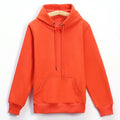 Customized Logo Drawstring Hoodie – Warm Solid Color Ribbed Cuff Sweatshirt