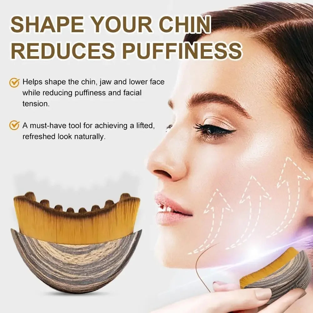 Lymphatic Face Sculpting Massage Brush – Jawline & Chin Drainage Tool