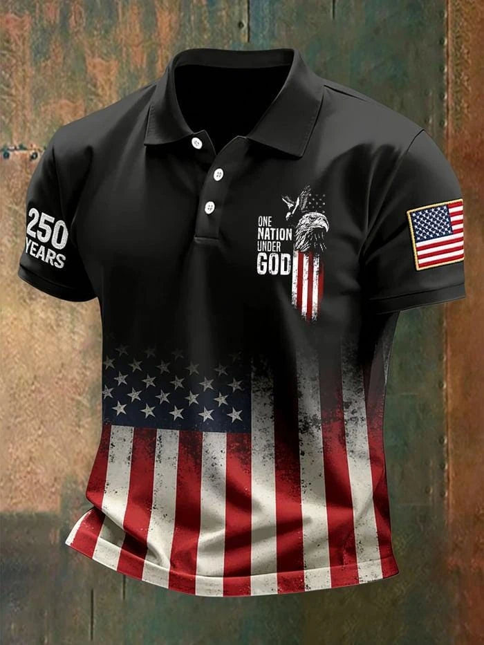 USA 250th Anniversary Polo Shirt – American Flag 1776-2026 Patriotic Apparel