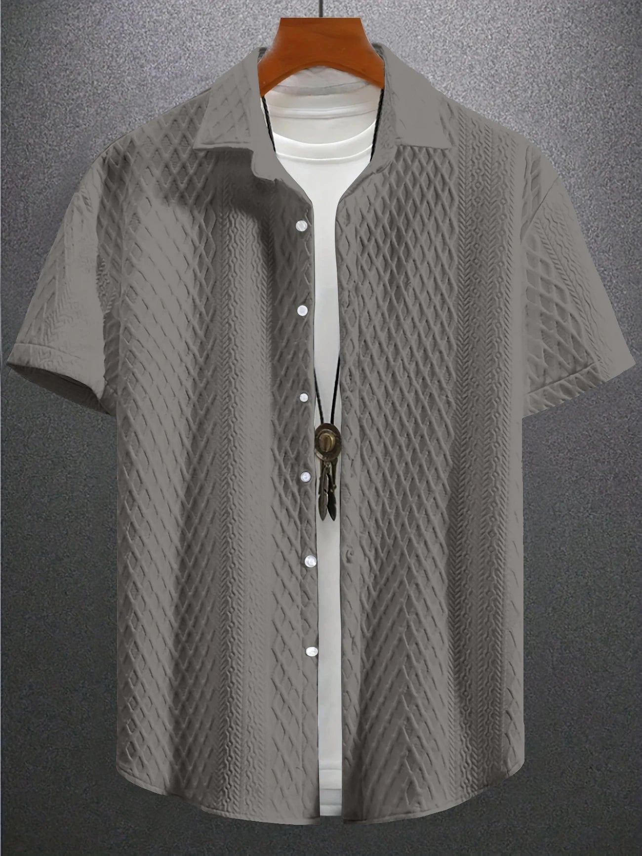 Men's Floral Print Short Sleeve Shirt – Casual Button-Up Collared Leisure Wear