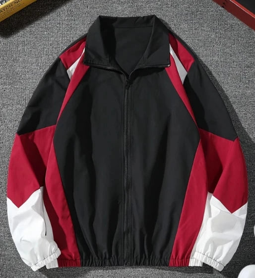 Men's Color-Blocked Lightweight Jacket – Windproof Casual Travel Coat