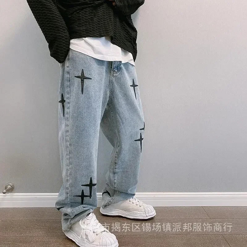 Y2K Wide Leg Cargo Jeans — Baggy Multi-Pocket Streetwear Denim
