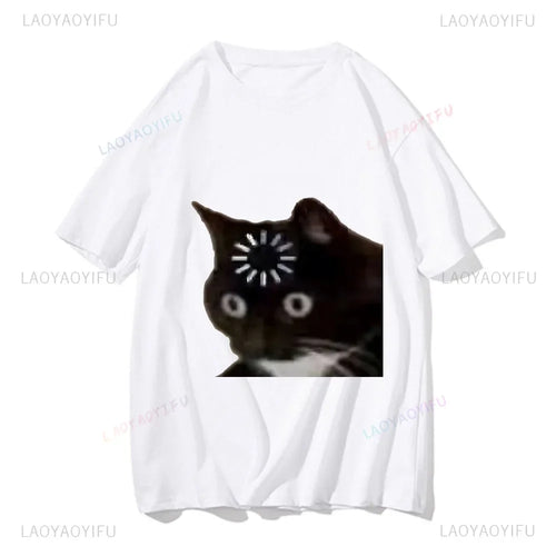 Funny Cat Meme Print Kawaii T-Shirt – Y2K Harajuku Style