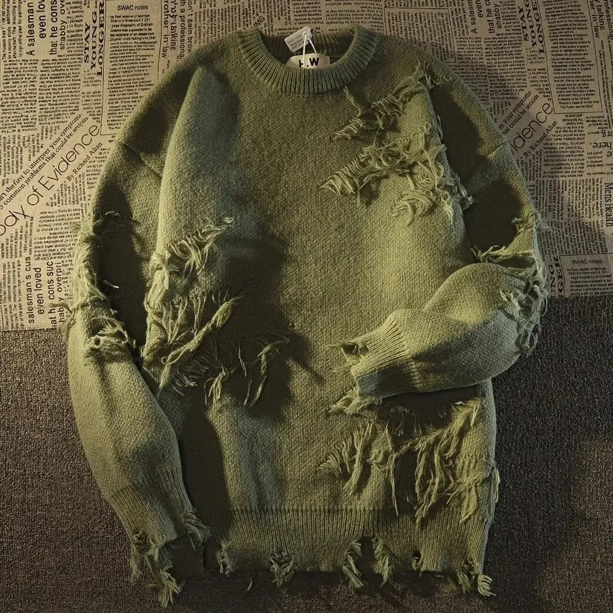 American Retro Punk Sweater — Y2K Fake Two-Piece Streetwear