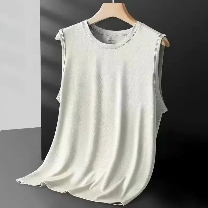 Men's Ice Silk Mesh Vest – Lightweight Sleeveless Sports Tank Top
