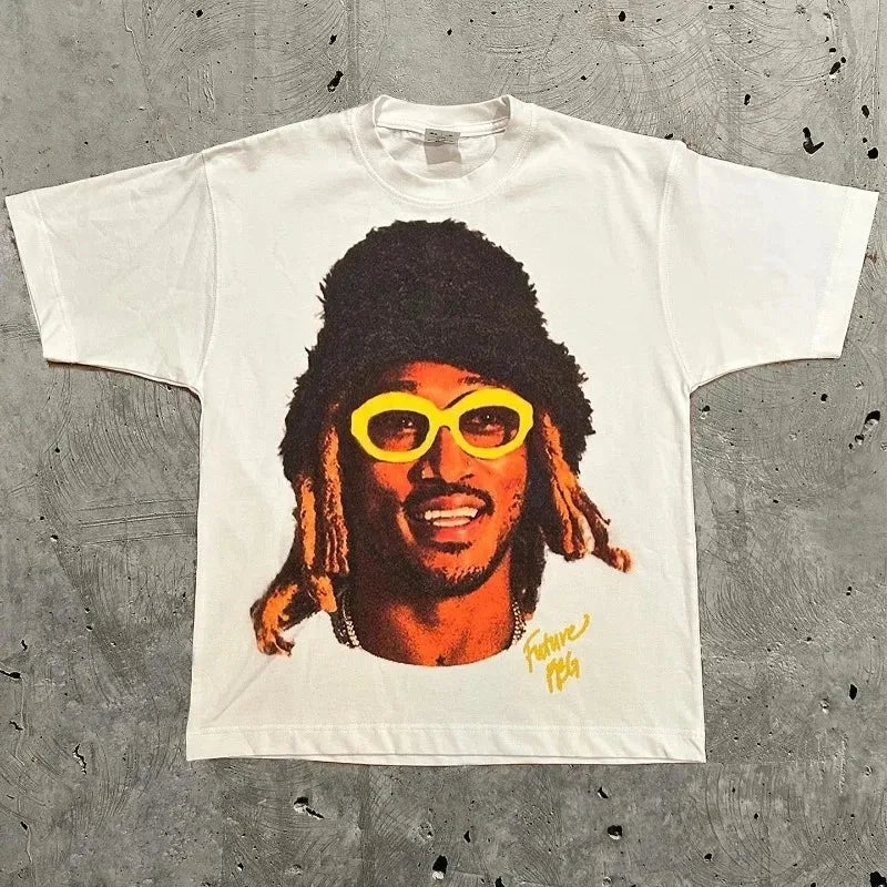 Kanye Celebrity Portrait Hip Hop T-Shirt – Unisex Oversized Streetwear