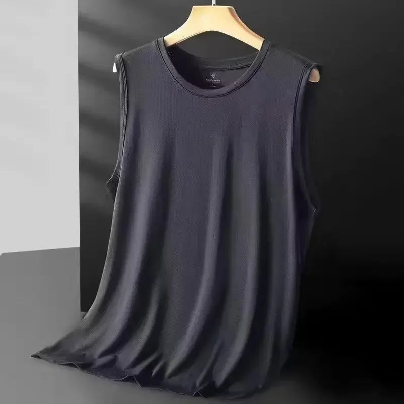 Men's Ice Silk Mesh Vest – Lightweight Sleeveless Sports Tank Top