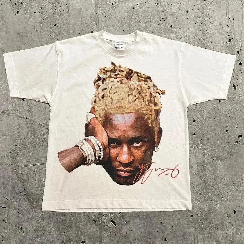 Kanye Celebrity Portrait Hip Hop T-Shirt – Unisex Oversized Streetwear