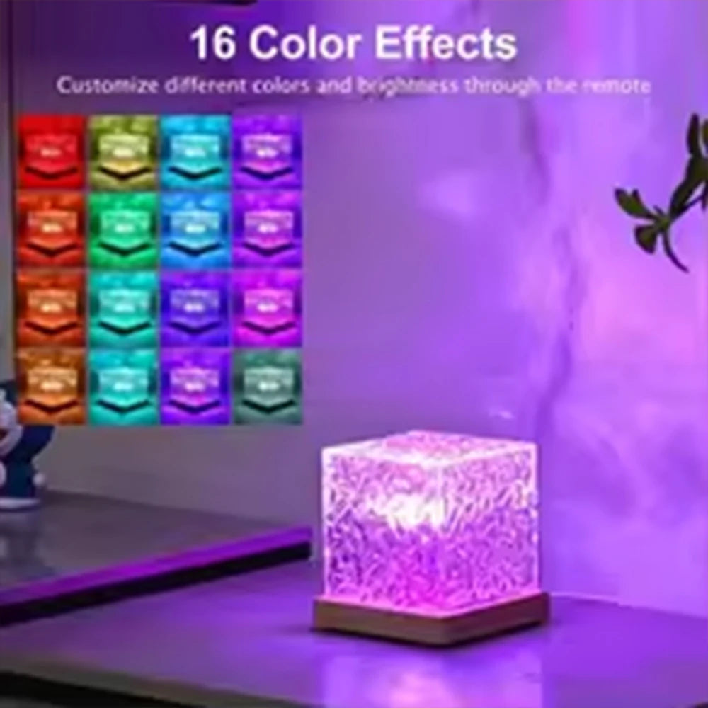 RGB Ocean Wave Aurora Night Light Projector – 16 Colors Remote Control