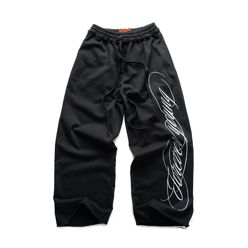 Y2K Hip Hop Letter Print Jogger Pants – Unisex Streetwear
