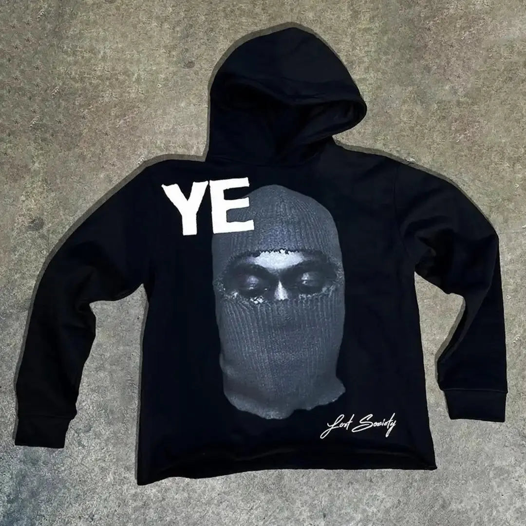 Skull Letter Print Y2K Harajuku Hoodie – Unisex Gothic Streetwear