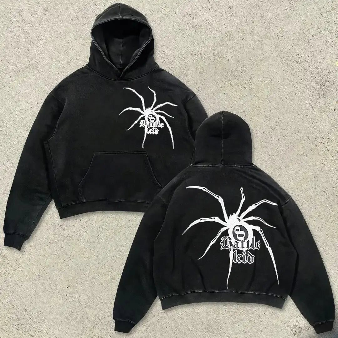 Skull Letter Print Hoodie | Y2K Harajuku Streetwear Couple Outfit | Unisex S-XL