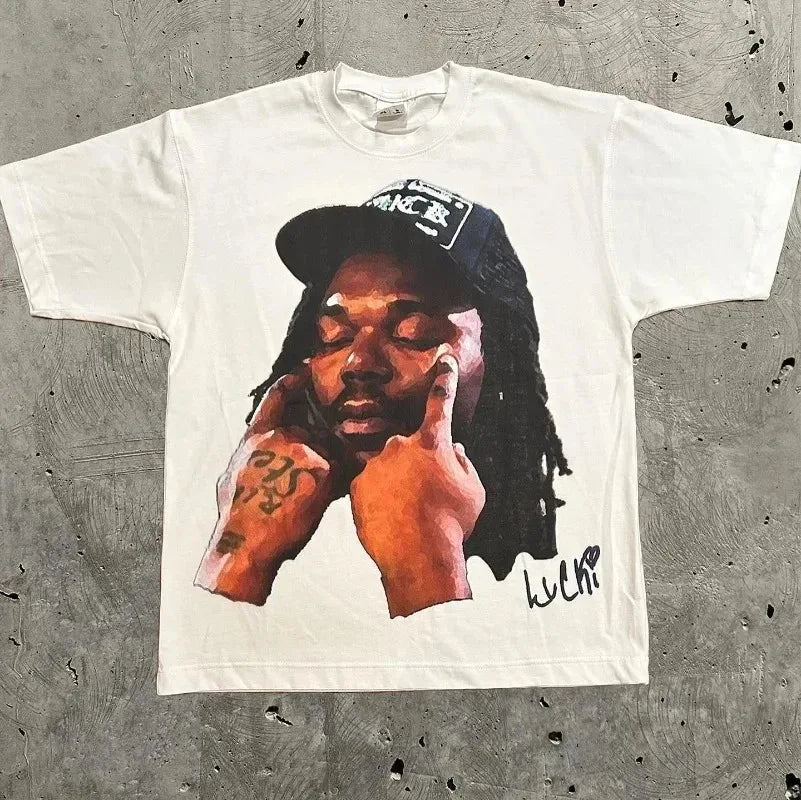 Kanye Celebrity Portrait Hip Hop T-Shirt – Unisex Oversized Streetwear
