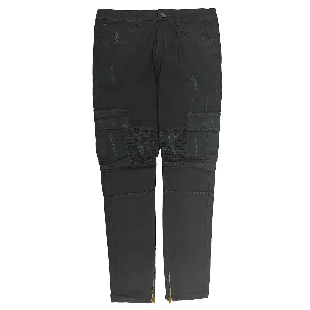 Y2K Wide Leg Cargo Jeans — Baggy Multi-Pocket Streetwear Denim