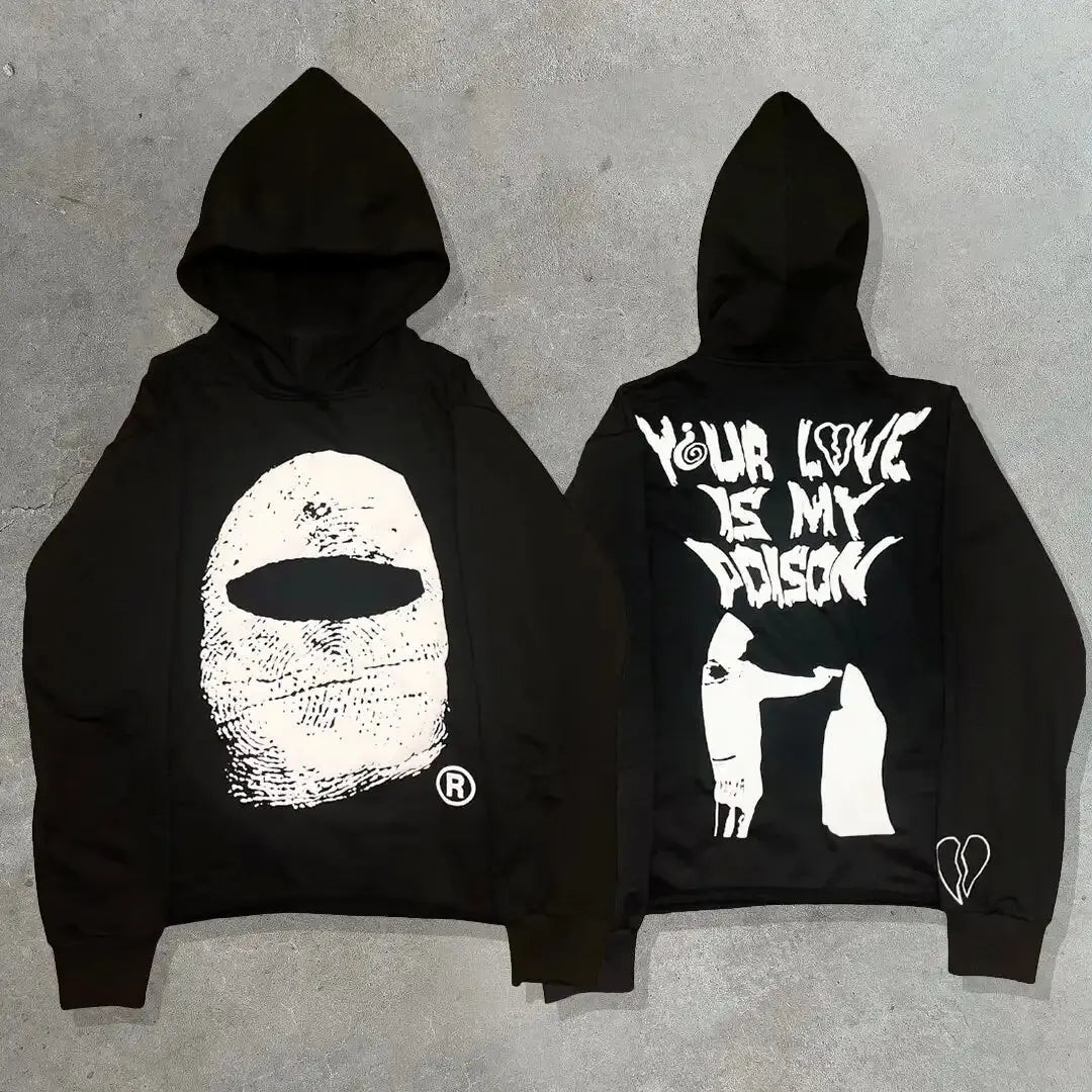 Skull Letter Print Hoodie | Y2K Harajuku Streetwear Couple Outfit | Unisex S-XL