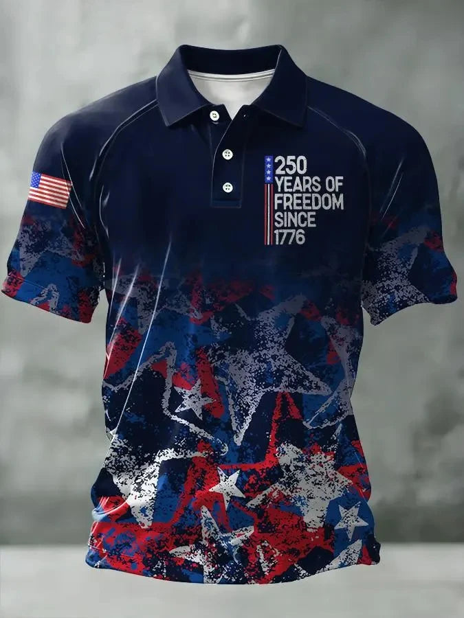 USA 250th Anniversary Polo Shirt – American Flag 1776-2026 Patriotic Apparel