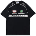 Harajuku Y2K Oversized Tee — Motorcycle Racing Streetwear