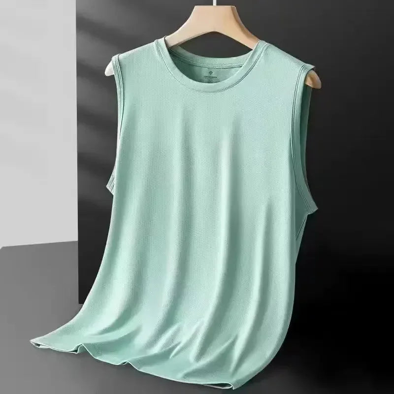 Men's Ice Silk Mesh Vest – Lightweight Sleeveless Sports Tank Top