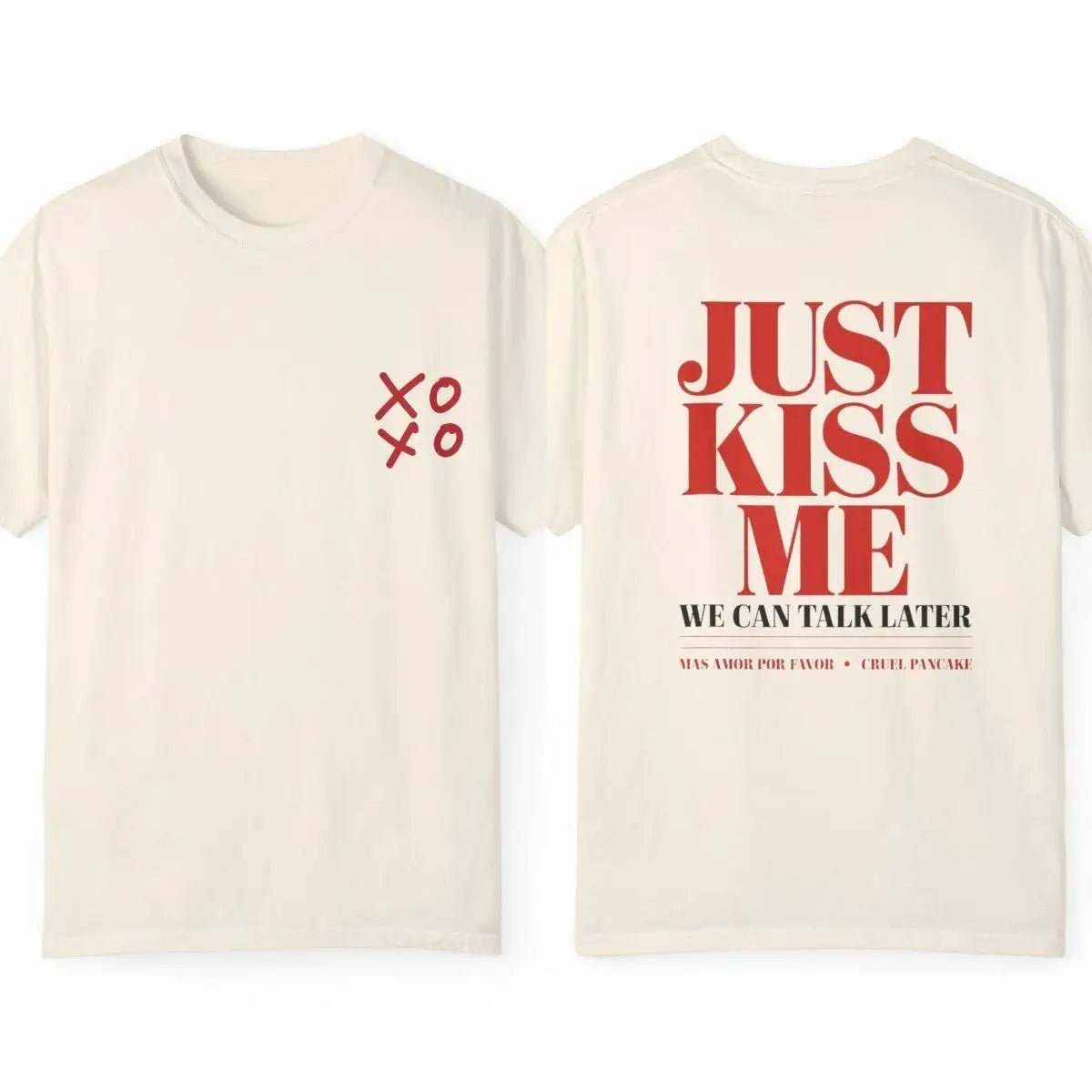 Summer Y2k Fashion T-shirts Just Kiss Me Funny Graphic Print Cotton T-Shirt Positive Shirt Gift Casual Loose Streetwear Unisex