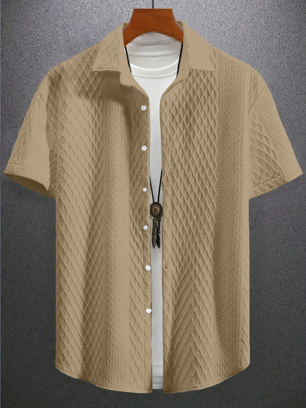 Men's Floral Print Short Sleeve Shirt – Casual Button-Up Collared Leisure Wear