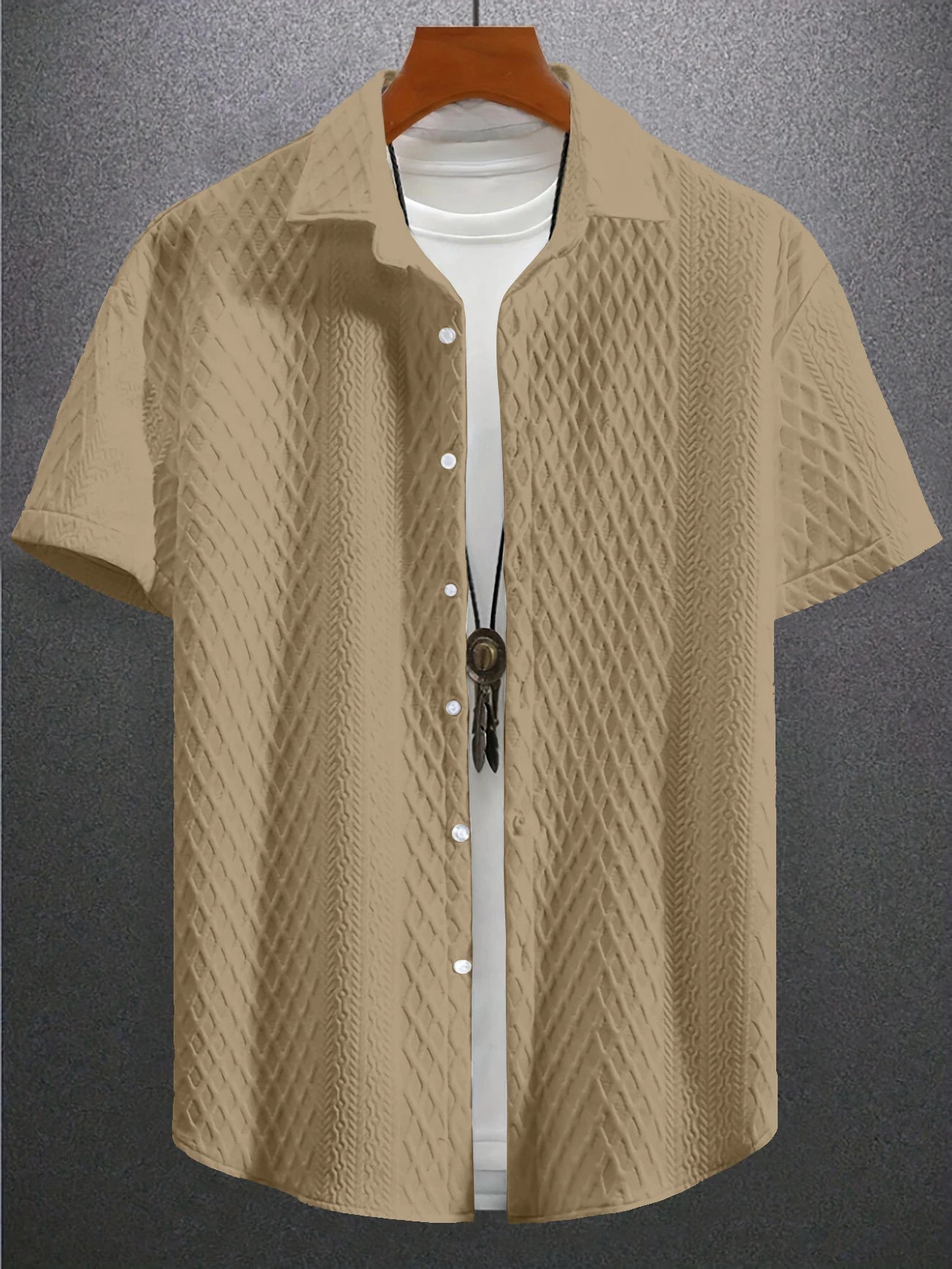 Men's Floral Print Short Sleeve Shirt – Casual Button-Up Collared Leisure Wear