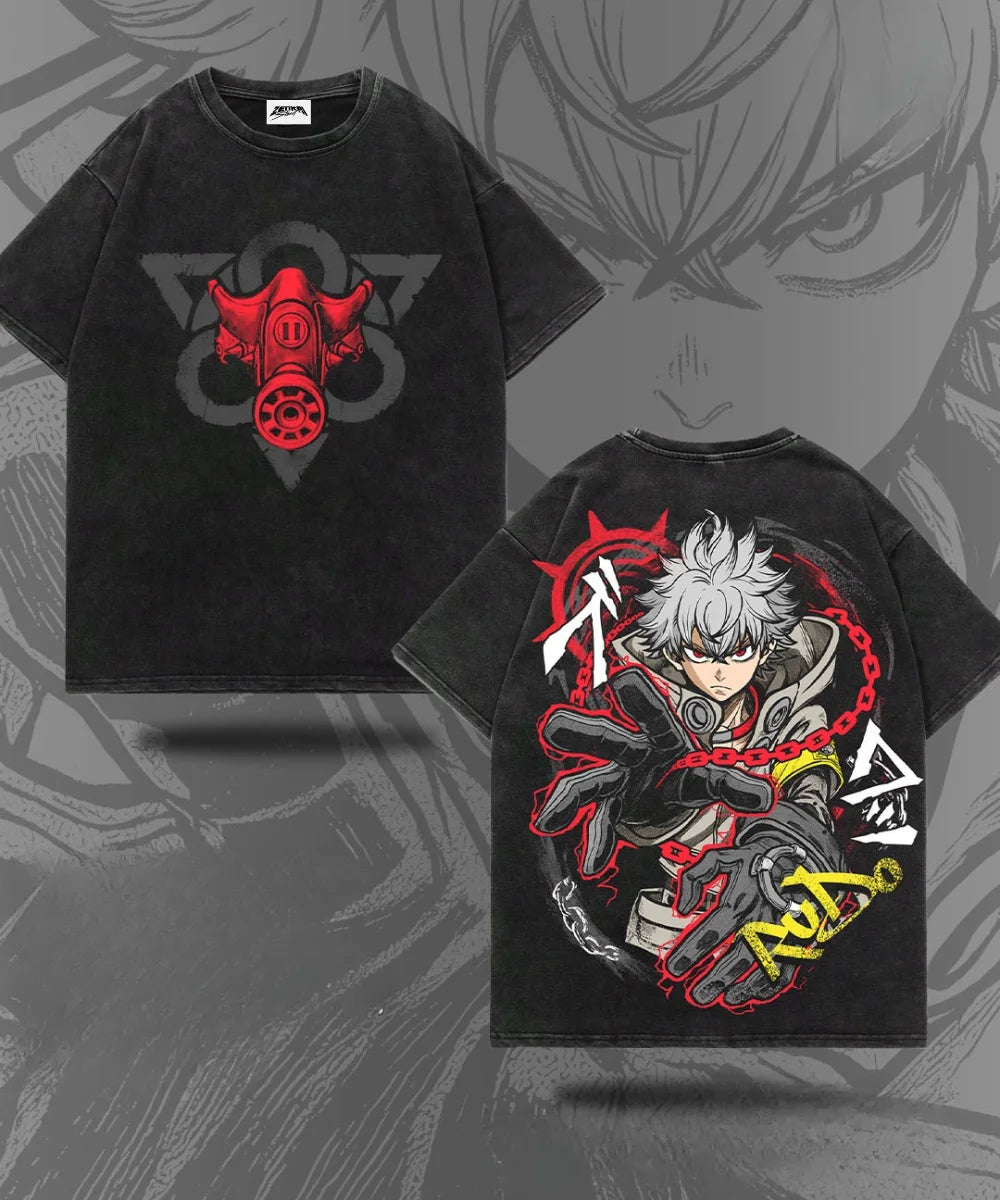 Gachiakuta Anime Washed Oversized T-Shirt – Y2K Hip Hop Unisex Cotton Tee