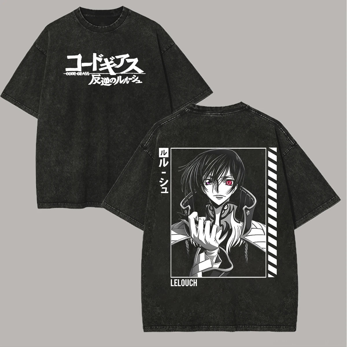 Code Geass Anime Washed T-Shirt – Unisex Y2K Oversized High Quality