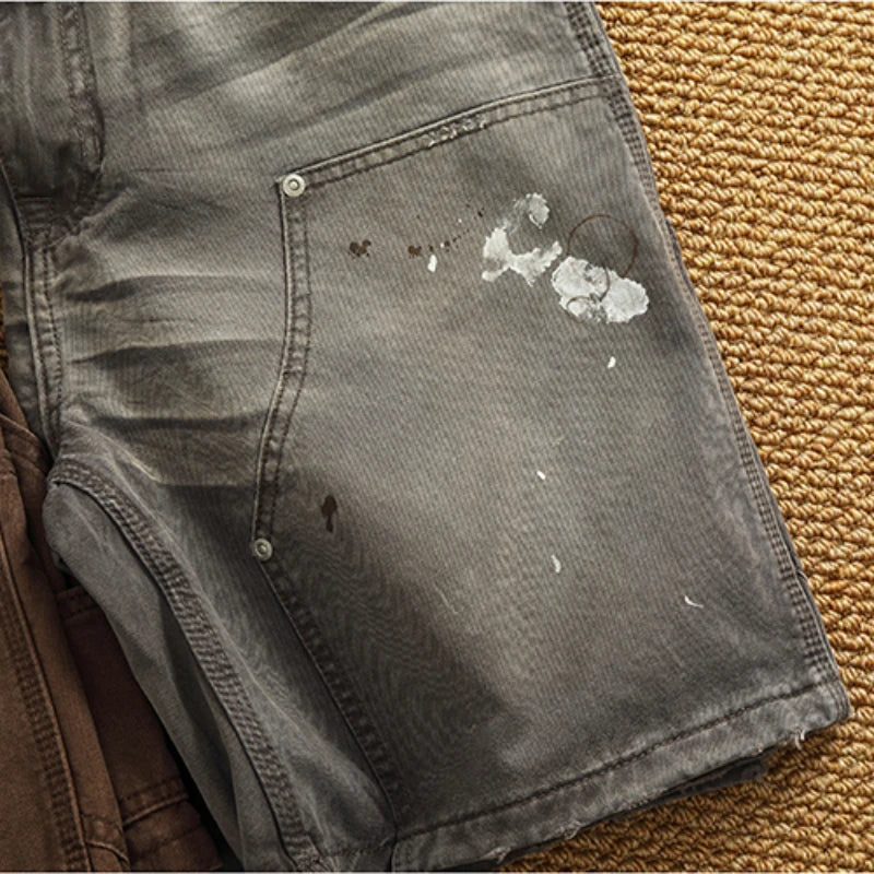 Men's Heavy Washed Cargo Shorts – High Quality Woven Nail Texture