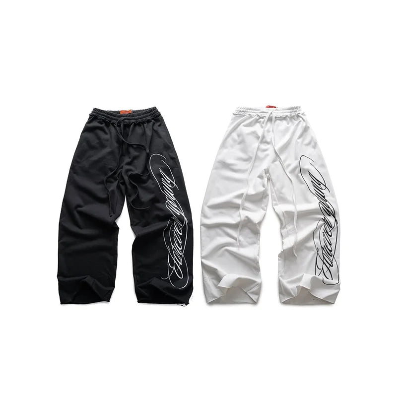 Y2K Hip Hop Letter Print Jogger Pants – Unisex Streetwear