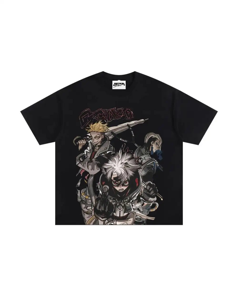 Gachiakuta Anime Washed Oversized T-Shirt – Y2K Hip Hop Unisex Cotton Tee