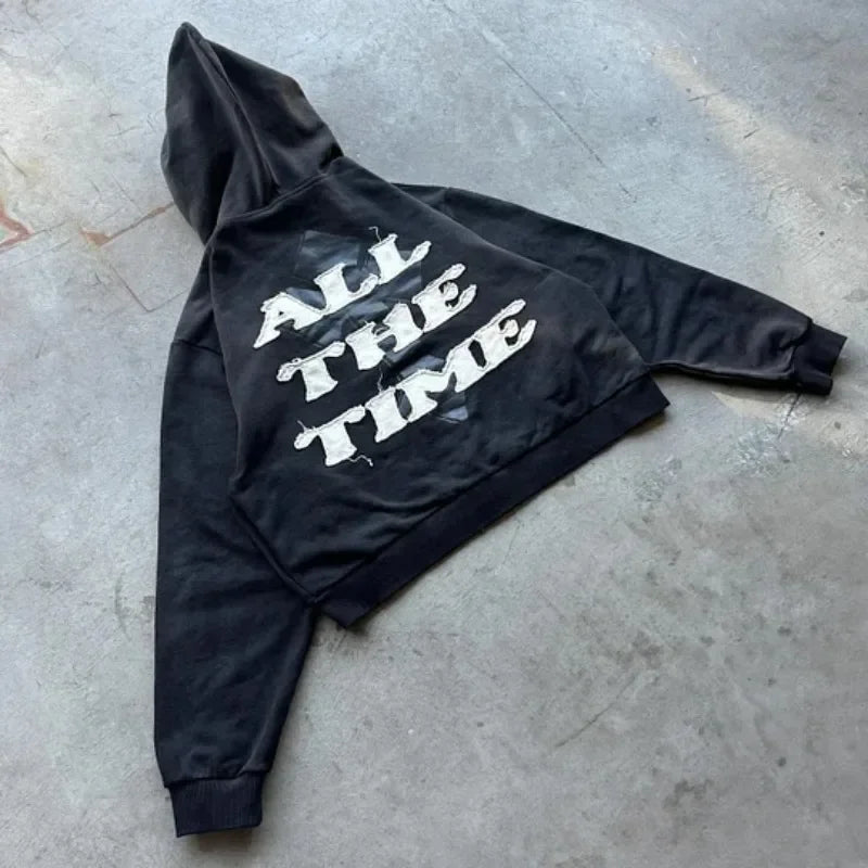 "God is Good" Zip-Up Hoodie – Y2K Gothic Hip Hop Streetwear